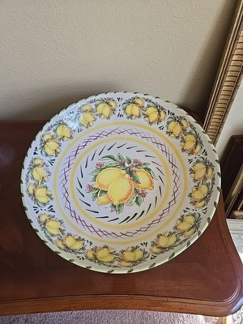Large serving Bowl Lemons Italian Art Pottery MOMA CERAMICHE ARTIGIANALI  13.5"
